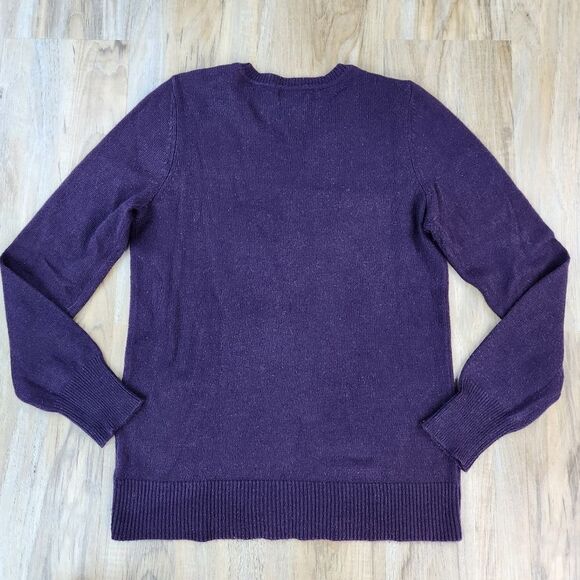 🐞Gap Plum Luxe Angora Rabbit Hair Blend Long Sleeve Sweater Medium - Picture 2 of 7